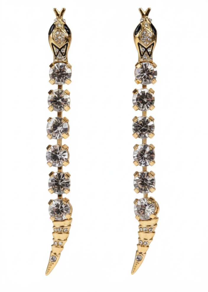 Crystal Snake Earring