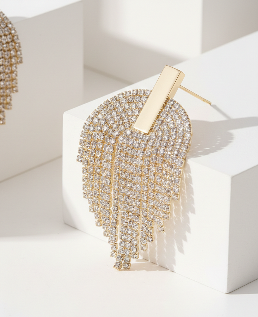 Gilded Wing Tassel Earrings