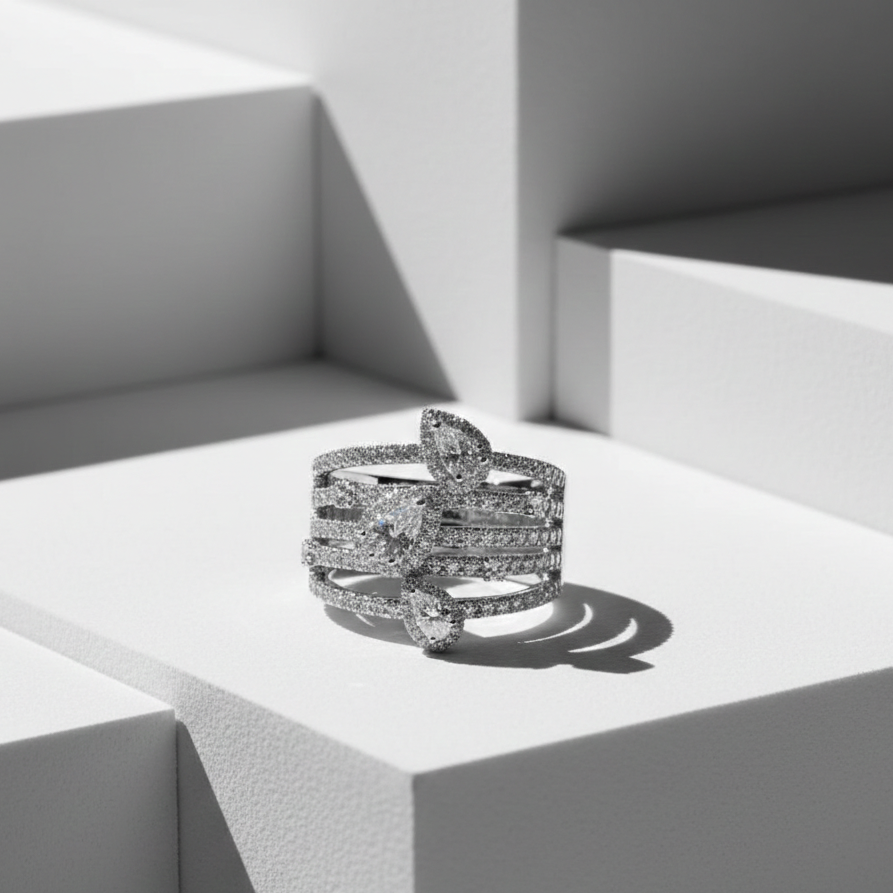 Tiered Meridian Ring