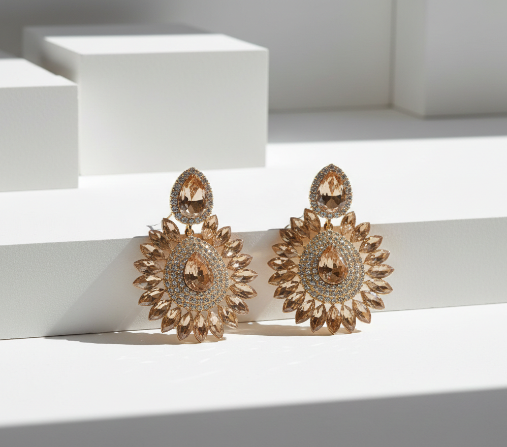 Golden Helia Drop Earrings