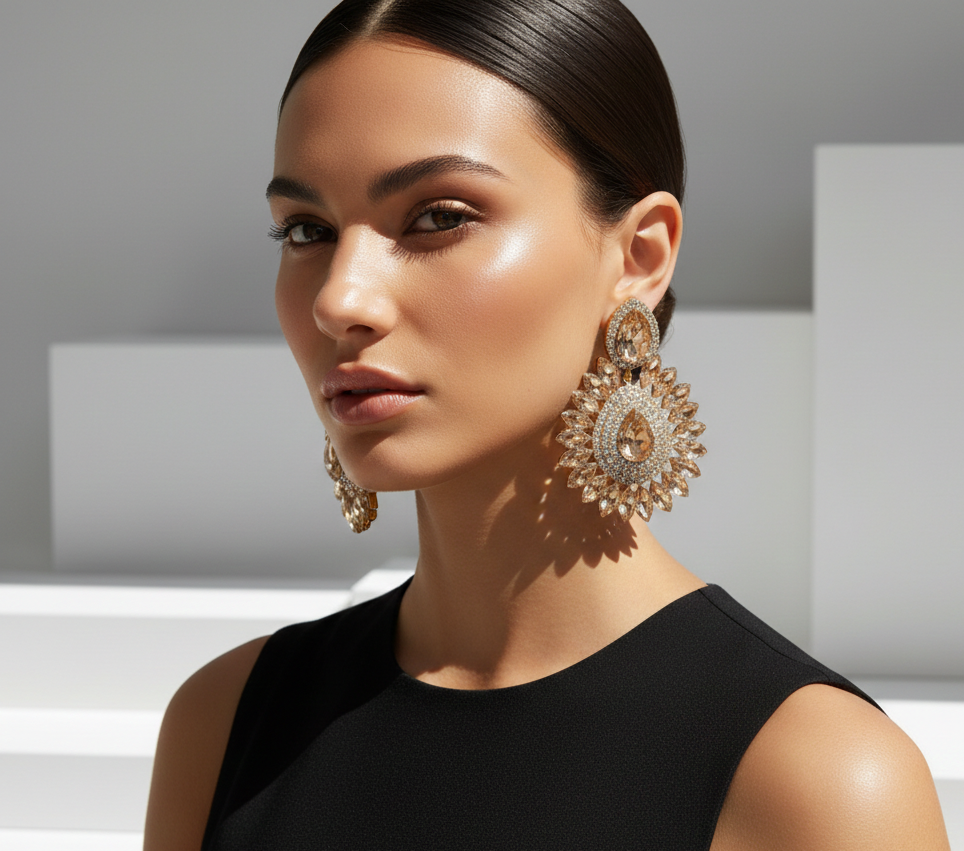 Golden Helia Drop Earrings