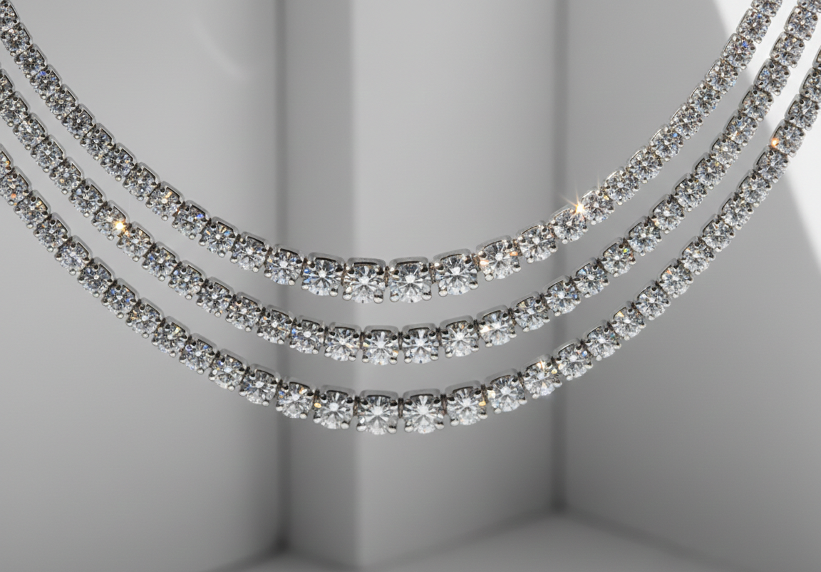 The Triple Aura Tennis Collier