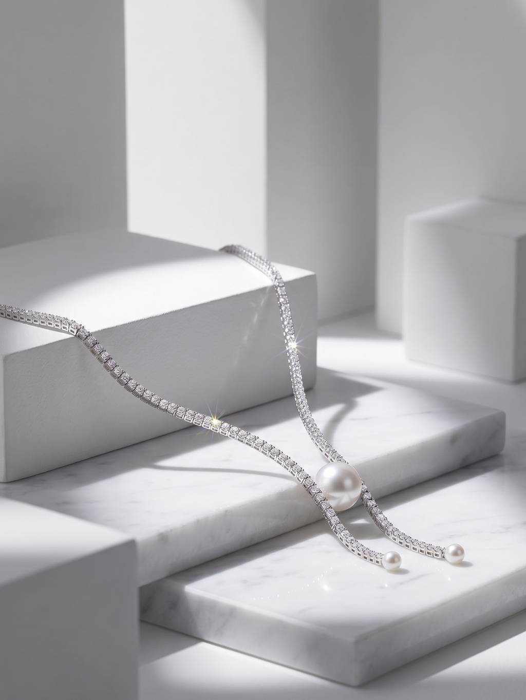 Celeste Pearl Drop Tennis