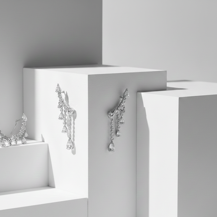 The Cascading Frost Earring