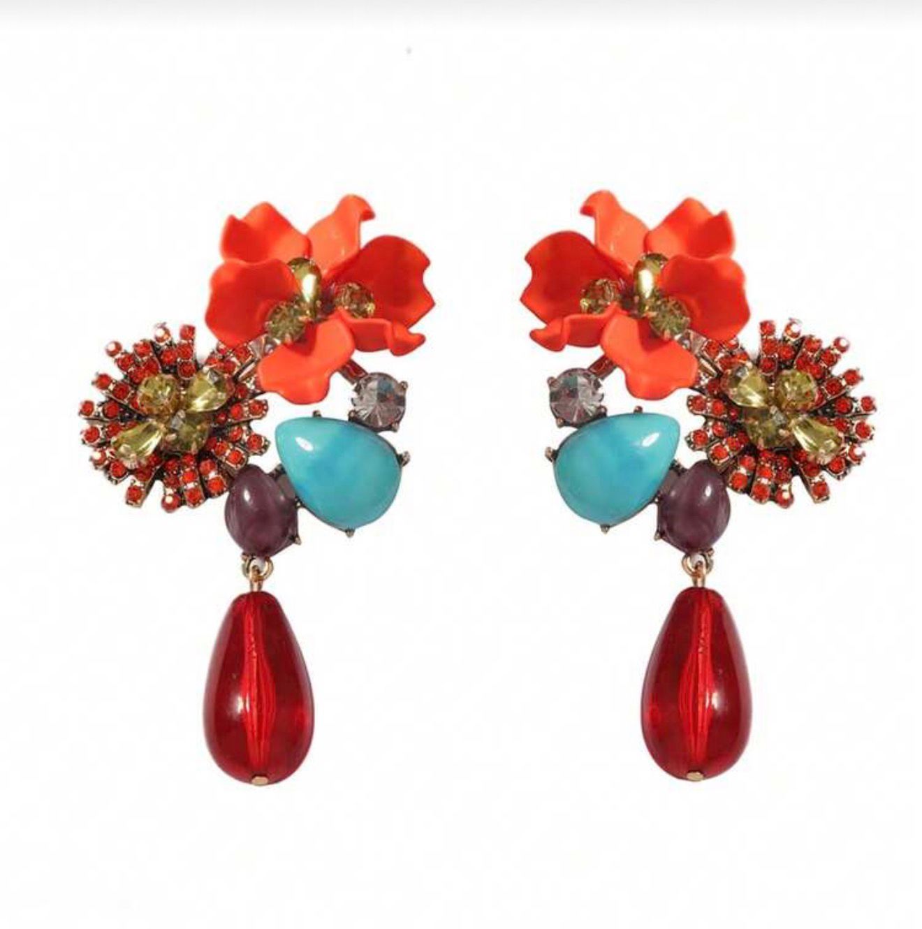 Crimson Bloom Earrings