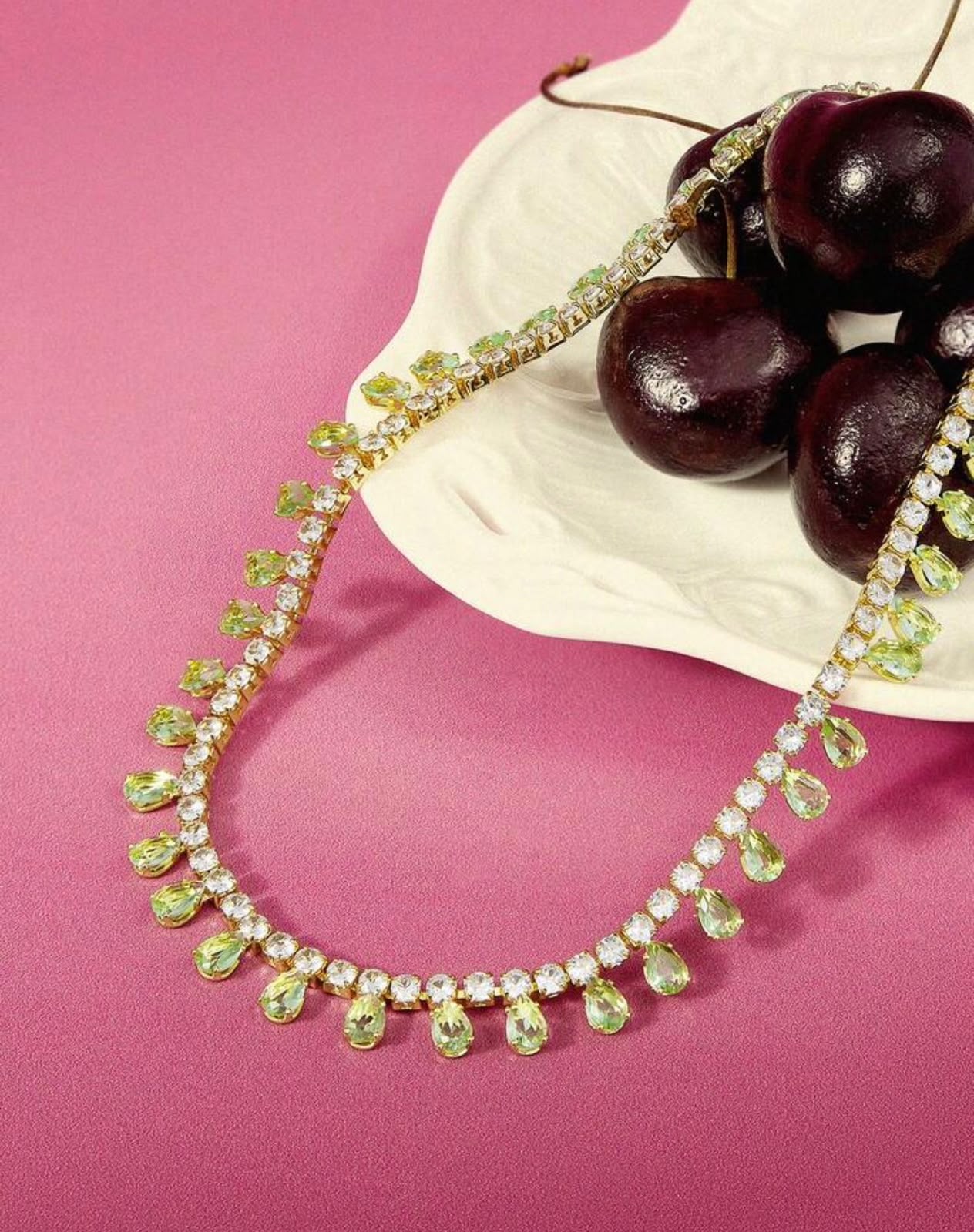 Verdant Drop Tennis Necklace